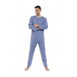 Pyjamas hommes 1 fermeture éclair dans le dos et une entre les jambes.