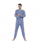 Pyjamas de soins pour hommes avec 1 fermeture éclair